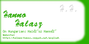 hanno halasz business card